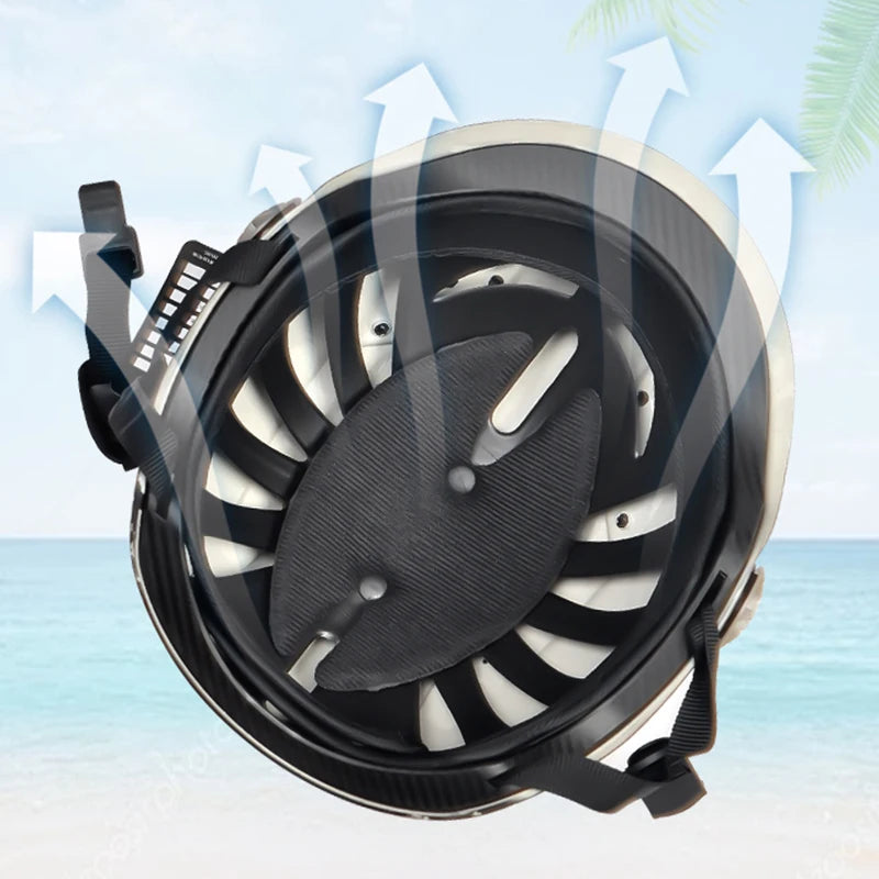 Computer fan with cooling arrows on a gradient blue background