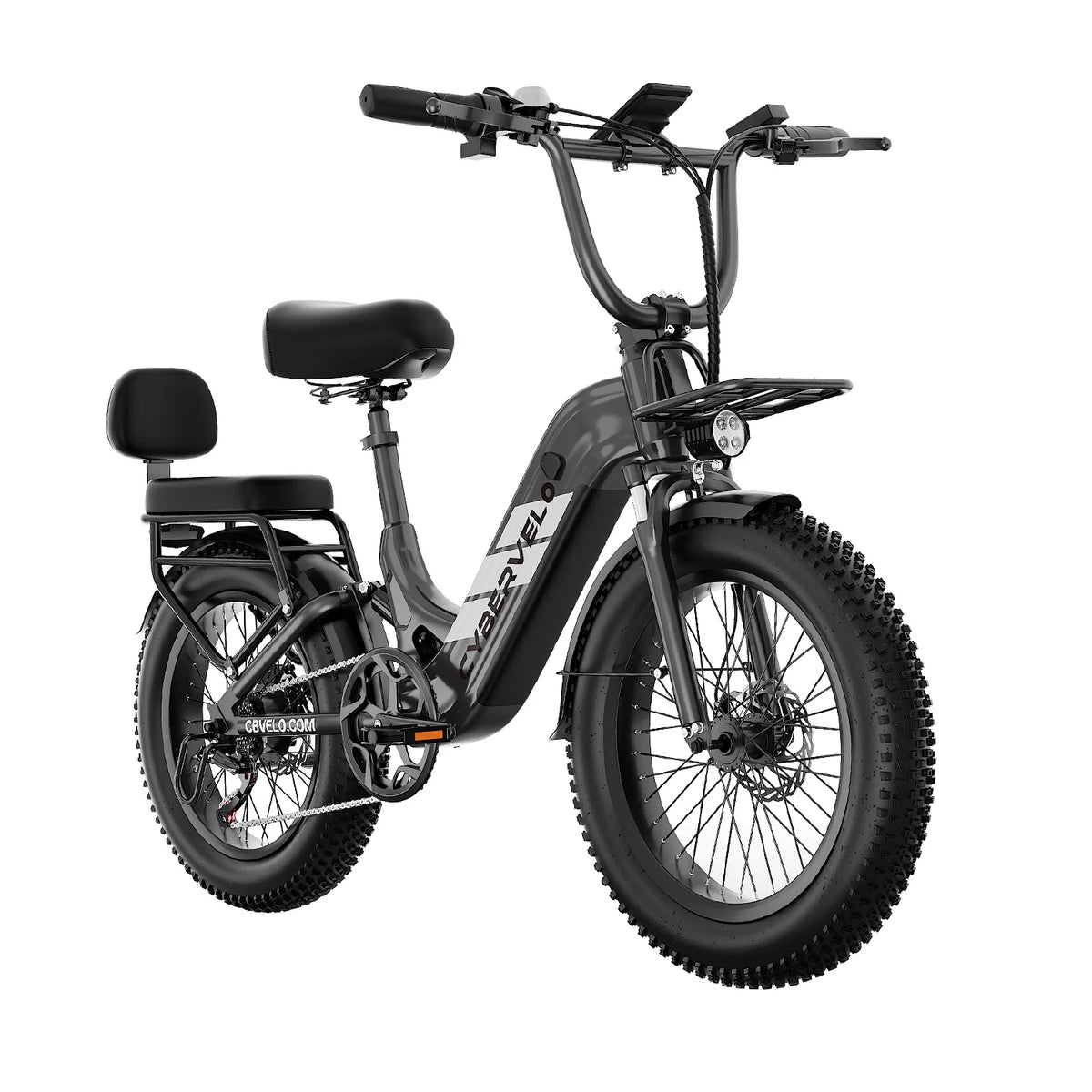Electric bike with a seat on a white background
