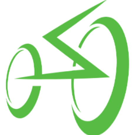 Green bicycle logo on a white background