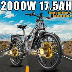 Shengmilo S600 Electric Bike - 2000W Motor, 48V Samsung Battery, Dual Suspension