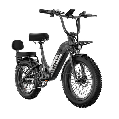 Electric bike with a seat on a white background