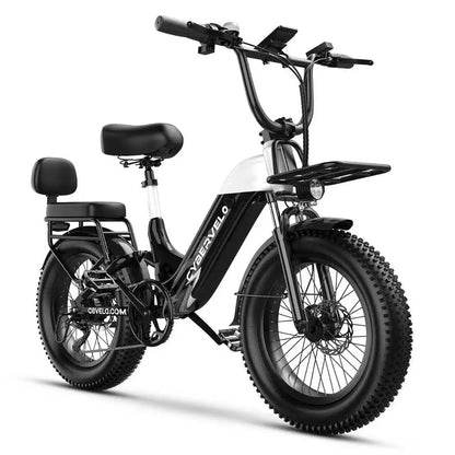 Black electric bike with visible brand logo on a white background